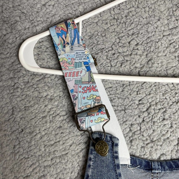 Rare Betty And Veronica By Rachel Antonoff Comic Strip Jean Overalls Size S - Picture 3 of 16